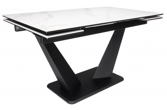 Керамический стол Кели 140(200)х80х76 белый / черный