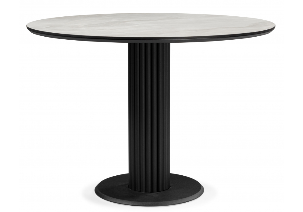 Керамический стол Кэмерон 110 onyx bianco soft satin / черный