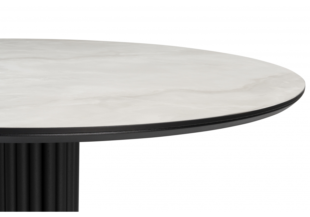 Керамический стол Кэмерон 110 onyx bianco soft satin / черный