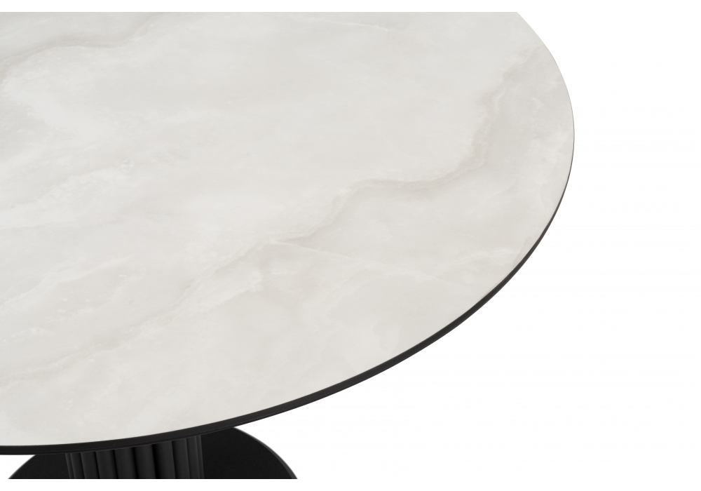 Керамический стол Кэмерон 110 onyx bianco soft satin / черный