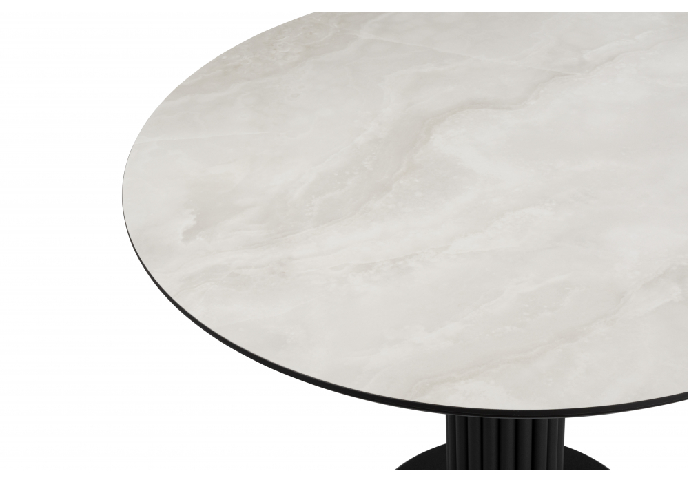 Керамический стол Кэмерон 110 onyx bianco soft satin / черный