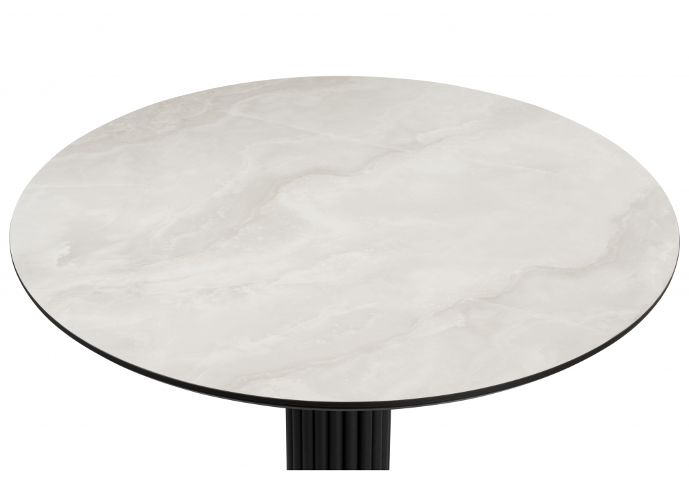 Керамический стол Кэмерон 110 onyx bianco soft satin / черный