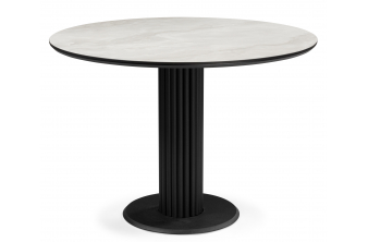 Керамический стол Кэмерон 110 onyx bianco soft satin / черный