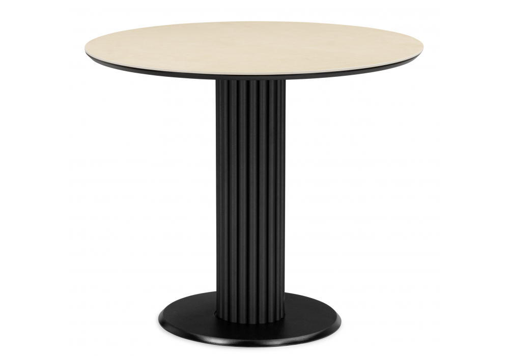 Керамический стол Кэмерон 90 okara light yellow / черный