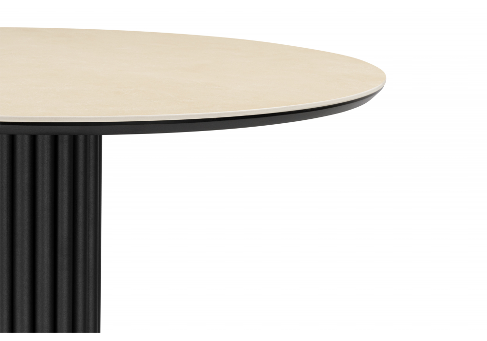 Керамический стол Кэмерон 90 okara light yellow / черный