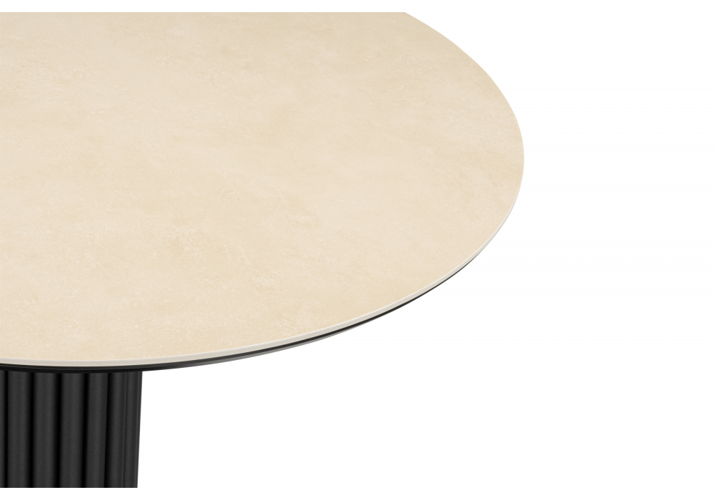 Керамический стол Кэмерон 90 okara light yellow / черный