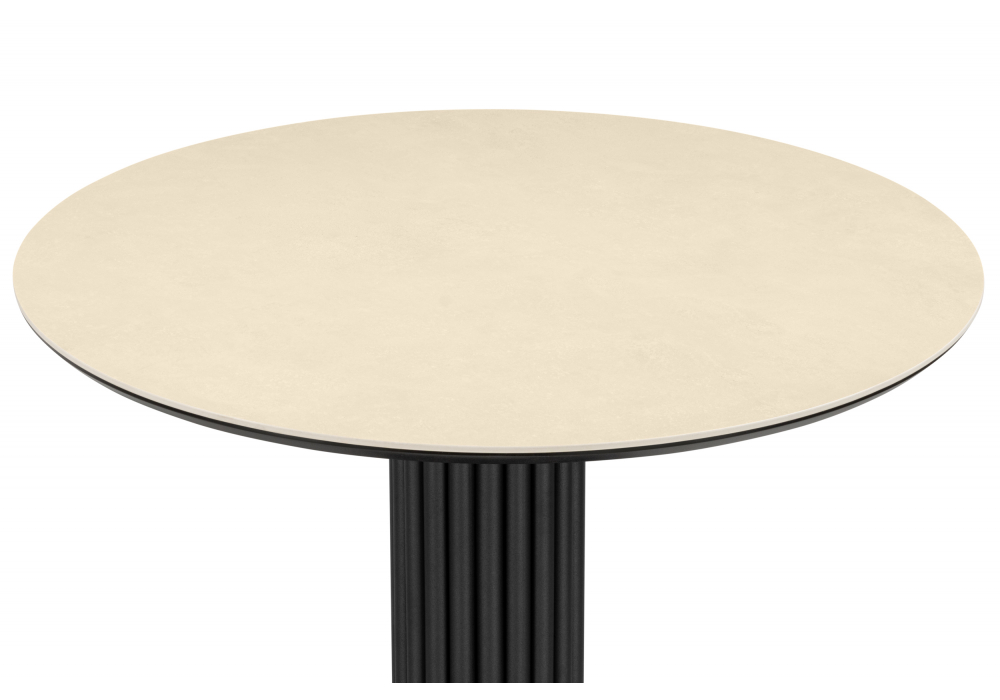 Керамический стол Кэмерон 90 okara light yellow / черный