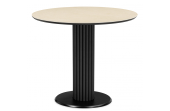 Керамический стол Кэмерон 90 okara light yellow / черный