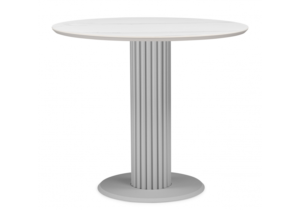 Керамический стол Кэмерон 90 snow white / серый