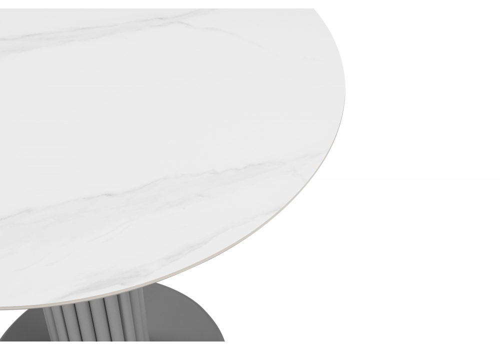 Керамический стол Кэмерон 90 snow white / серый