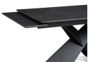 Керамический стол Хасселвуд 160(220)х90х77 черный мрамор / черный