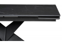 Керамический стол Хасселвуд 160(220)х90х77 черный мрамор / черный