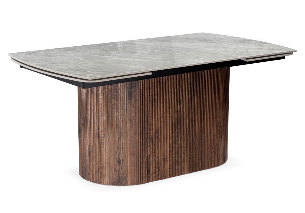 Керамический стол Lagos 160(240)x90 серый / орех