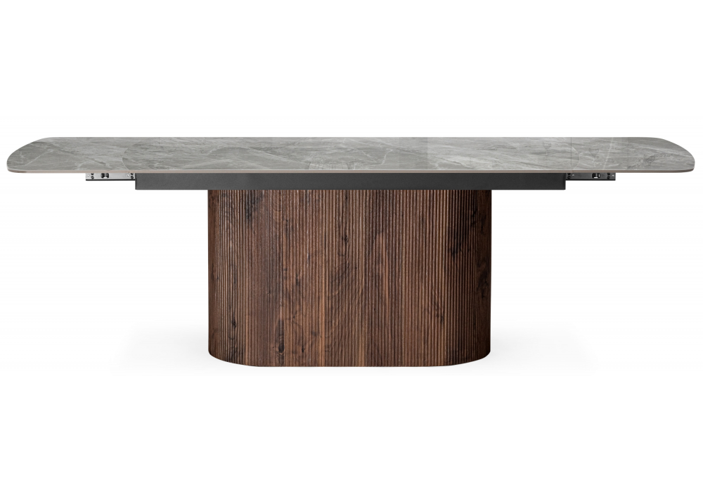 Керамический стол Lagos 160(240)x90 серый / орех