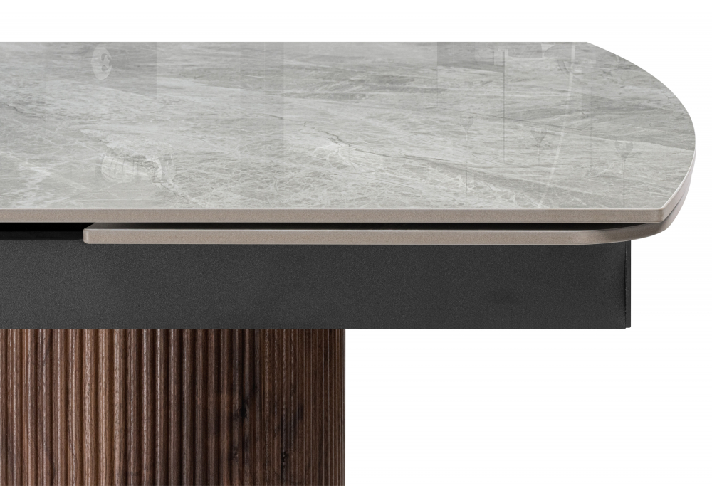 Керамический стол Lagos 160(240)x90 серый / орех