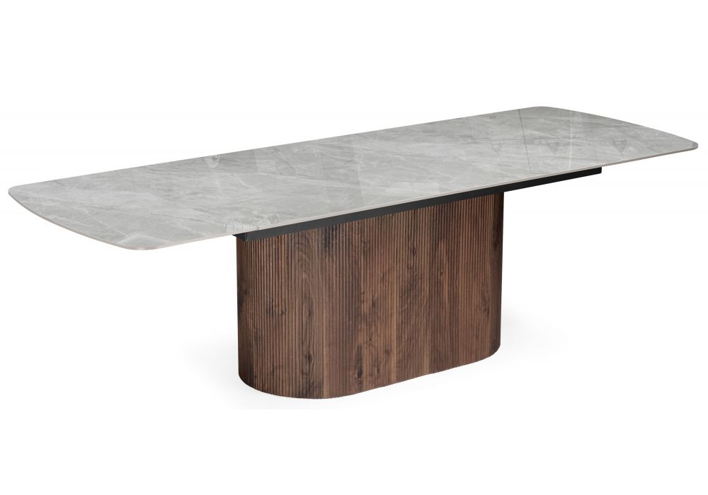 Керамический стол Lagos 160(240)x90 серый / орех