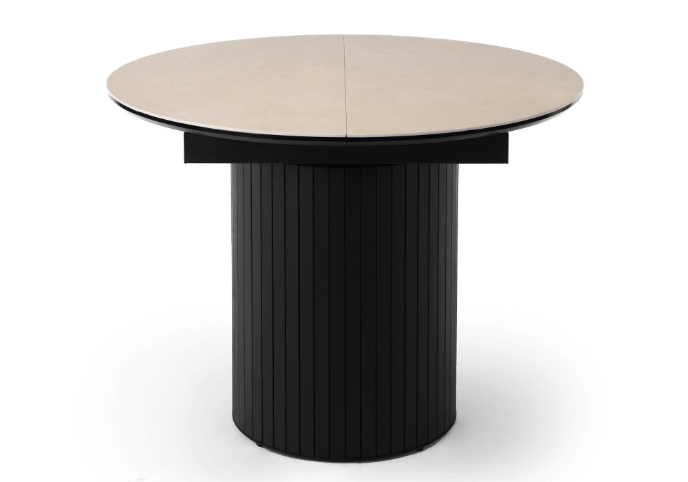 Керамический стол Лорен 100(140) okara light yellow / черный