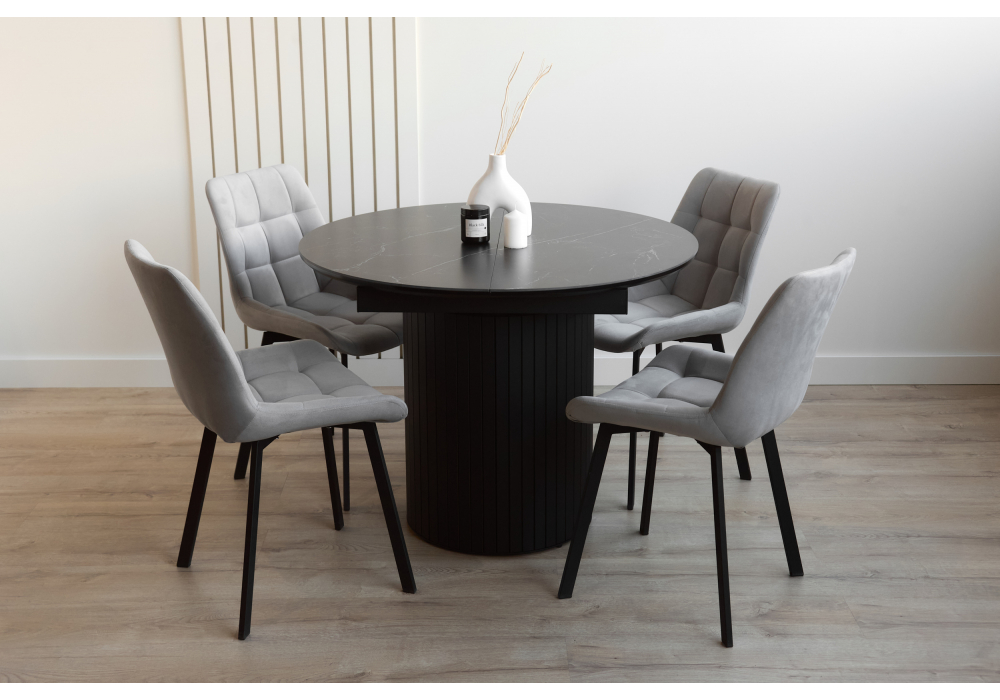 Керамический стол Лорен 100(140) shakespeare black / черный