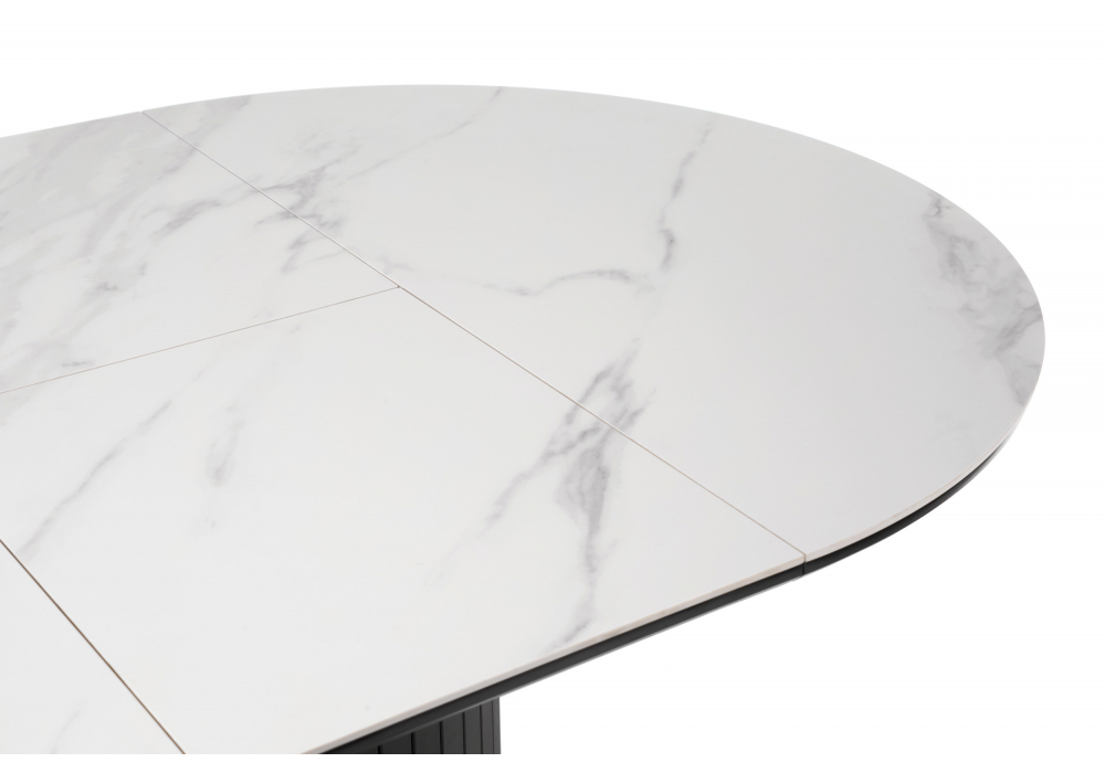 Керамический стол Лорен 100(140) snow white / черный