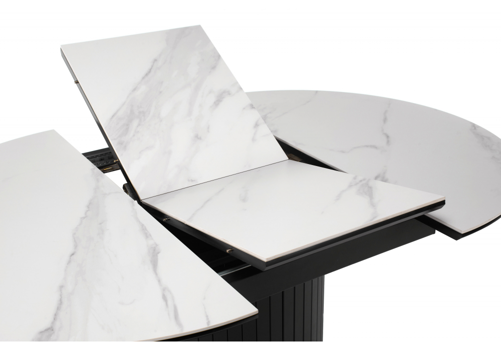 Керамический стол Лорен 100(140) snow white / черный