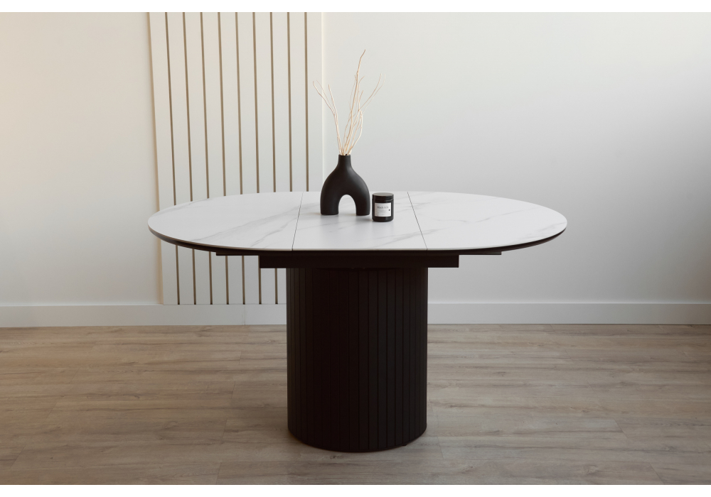 Керамический стол Лорен 100(140) snow white / черный