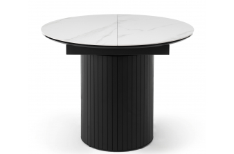 Керамический стол Лорен 100(140) snow white / черный