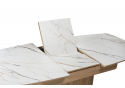 Керамический стол Люмен 140(180)х80 белый с прожилками gilt white / дуб американский