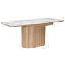 Керамический стол Люмен 140(180)х80 белый с прожилками gilt white / дуб американский