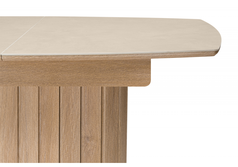 Керамический стол Люмен 160(200)х90 okara light yellow / дуб американский