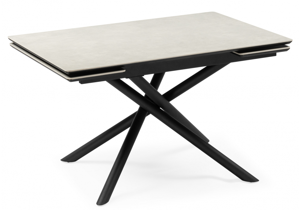 Керамический стол Мэриан 120(180)х80 carmen light grey / черный