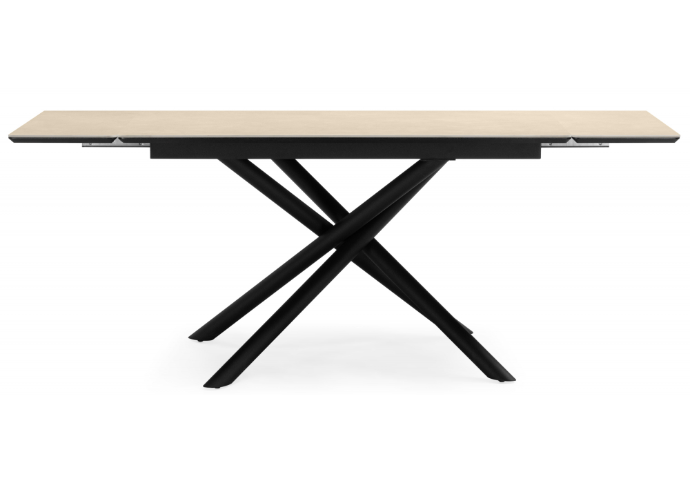 Керамический стол Мэриан 120(180)х80 okara light yellow / черный