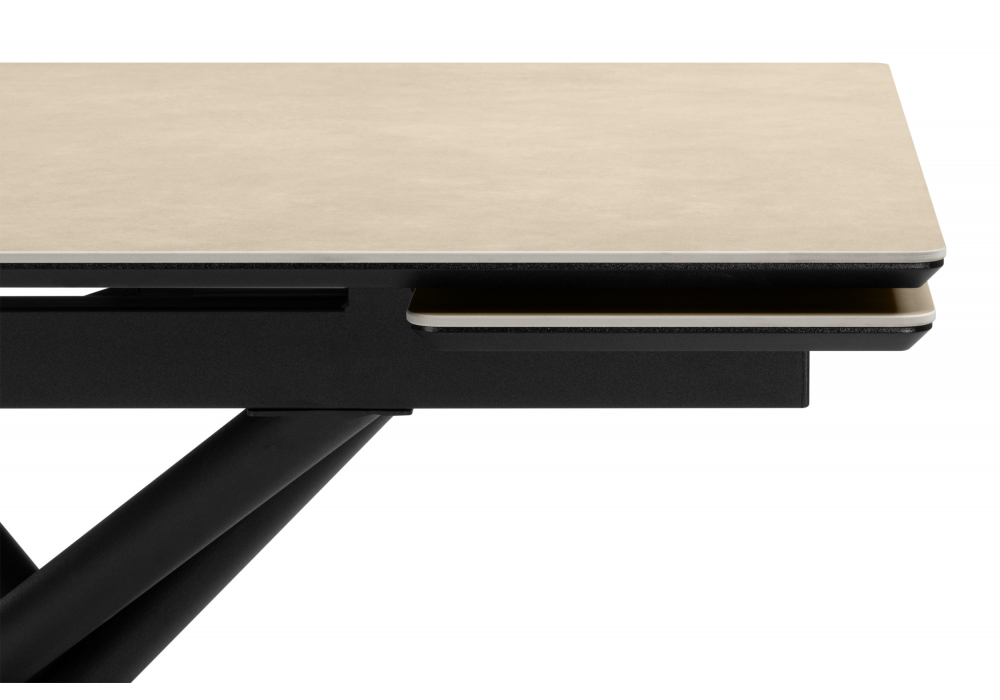 Керамический стол Мэриан 120(180)х80 okara light yellow / черный