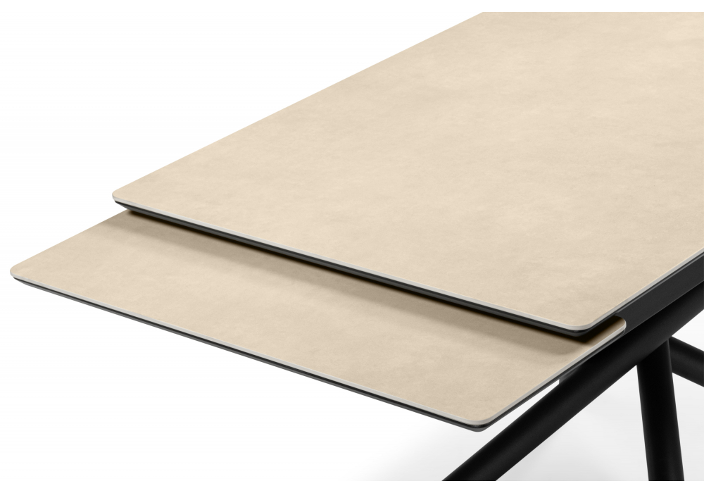 Керамический стол Мэриан 120(180)х80 okara light yellow / черный