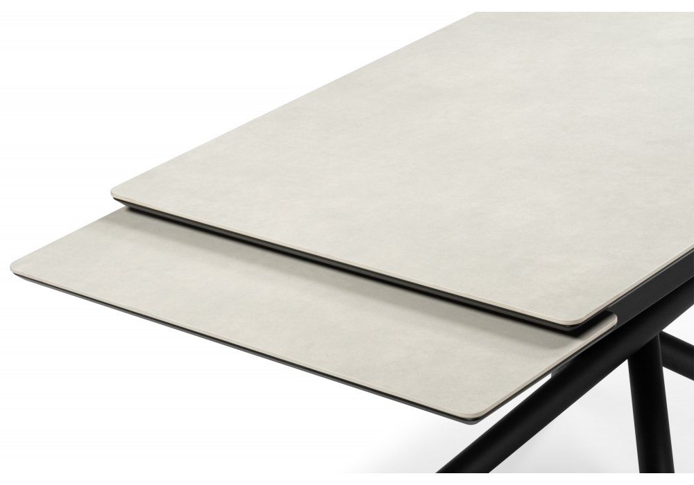 Керамический стол Мэриан 140 (200) х 80 carmen light grey / черный