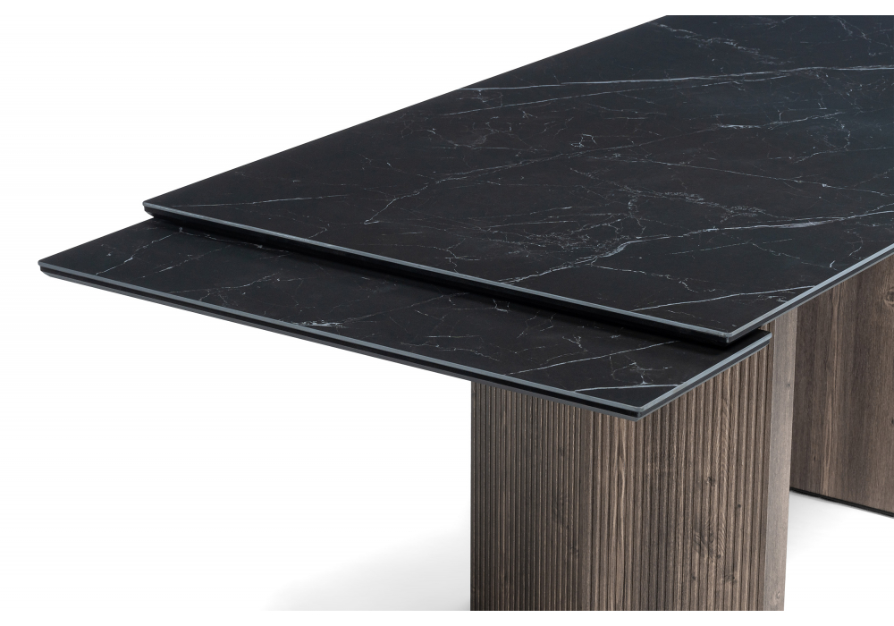 Керамический стол Монерон 180(240)x90 shakespeare black / орех кантри