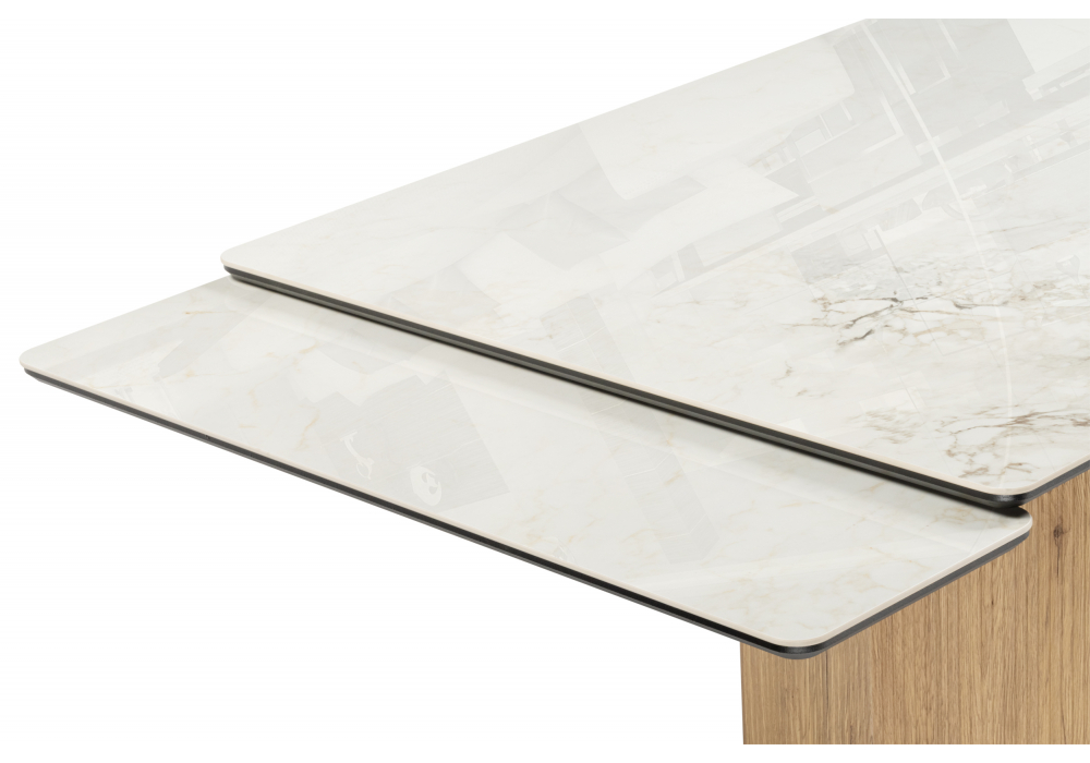 Керамический стол Монерон 200x100 brecha crema elegance / дуб монтана