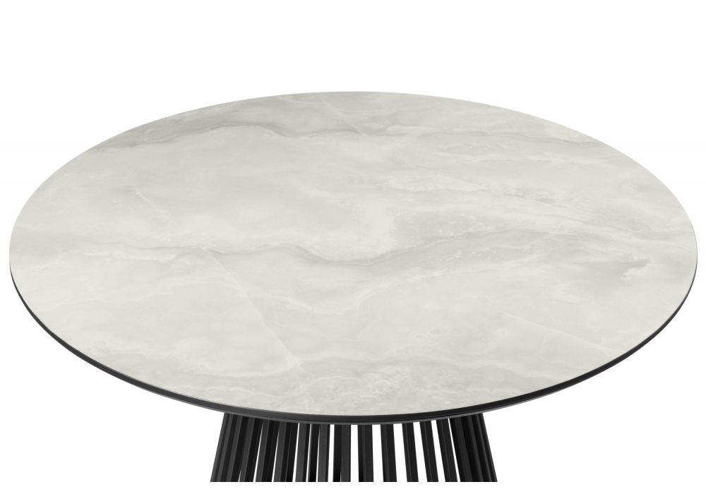 Керамический стол Нэнси 110 onyx bianco soft satin / черный