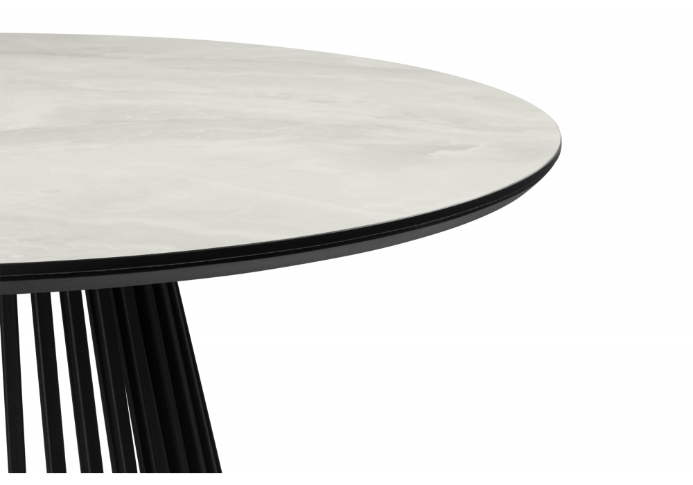 Керамический стол Нэнси 110 onyx bianco soft satin / черный