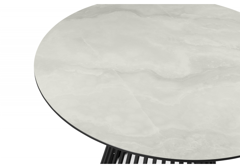 Керамический стол Нэнси 110 onyx bianco soft satin / черный