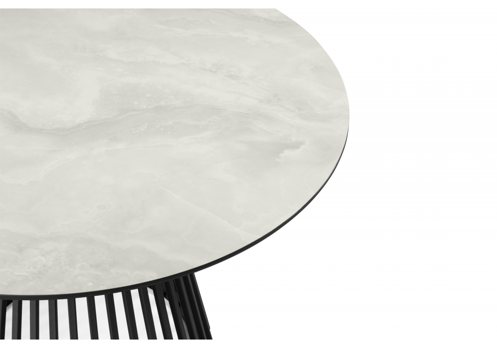 Керамический стол Нэнси 110 onyx bianco soft satin / черный