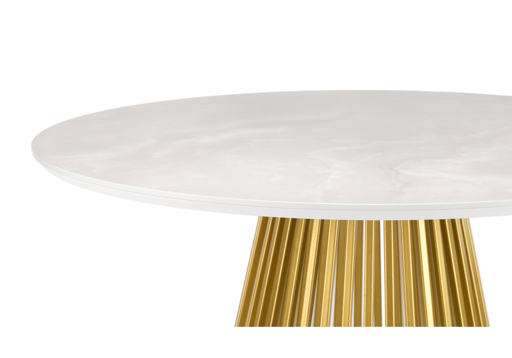 Керамический стол Нэнси 110 onyx bianco soft satin / золото