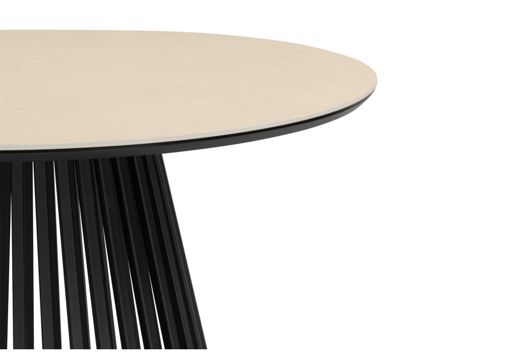 Керамический стол Нэнси 90 okara light yellow / черный