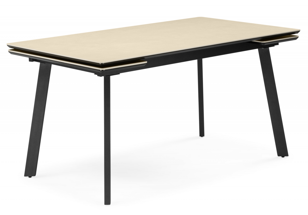 Керамический стол Норман 120(180)х80 okara light yellow / черный