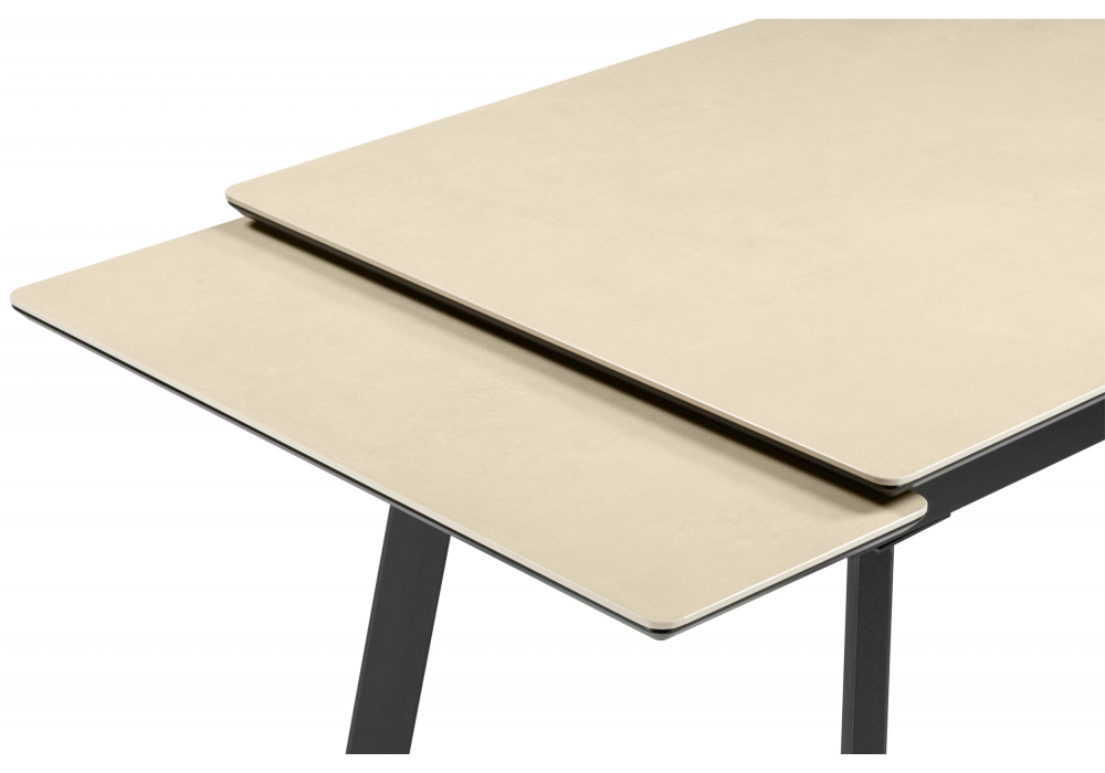 Керамический стол Норман 120(180)х80 okara light yellow / черный