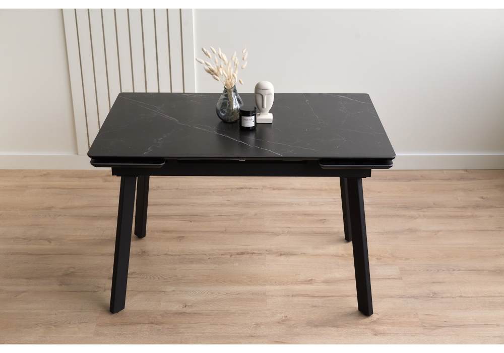 Керамический стол Норман 120(180)х80 shakespeare black / черный