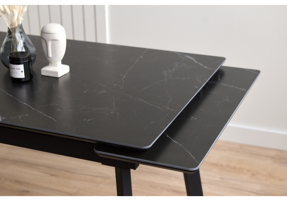 Керамический стол Норман 120(180)х80 shakespeare black / черный