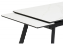 Керамический стол Норман 140(200)х80 белый мрамор alpin white / черный