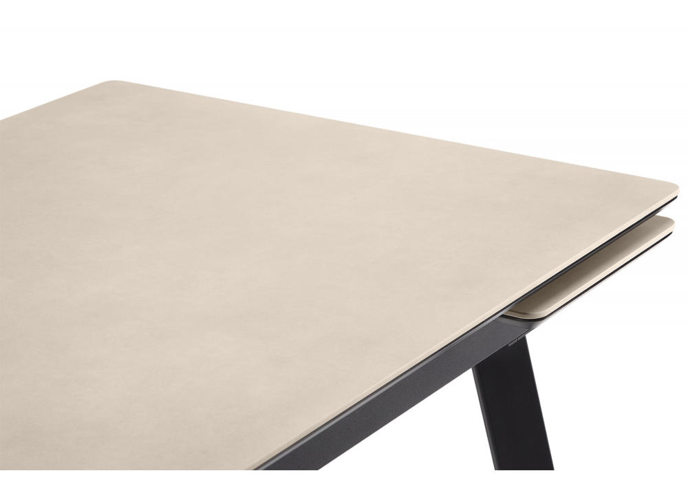 Керамический стол Норман 140(200)х80 carmen light grey / черный