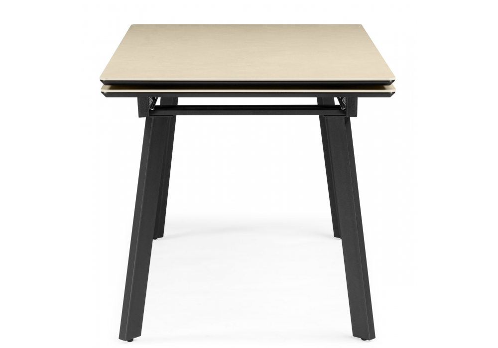 Керамический стол Норман 140(200)х80 okara light yellow / черный