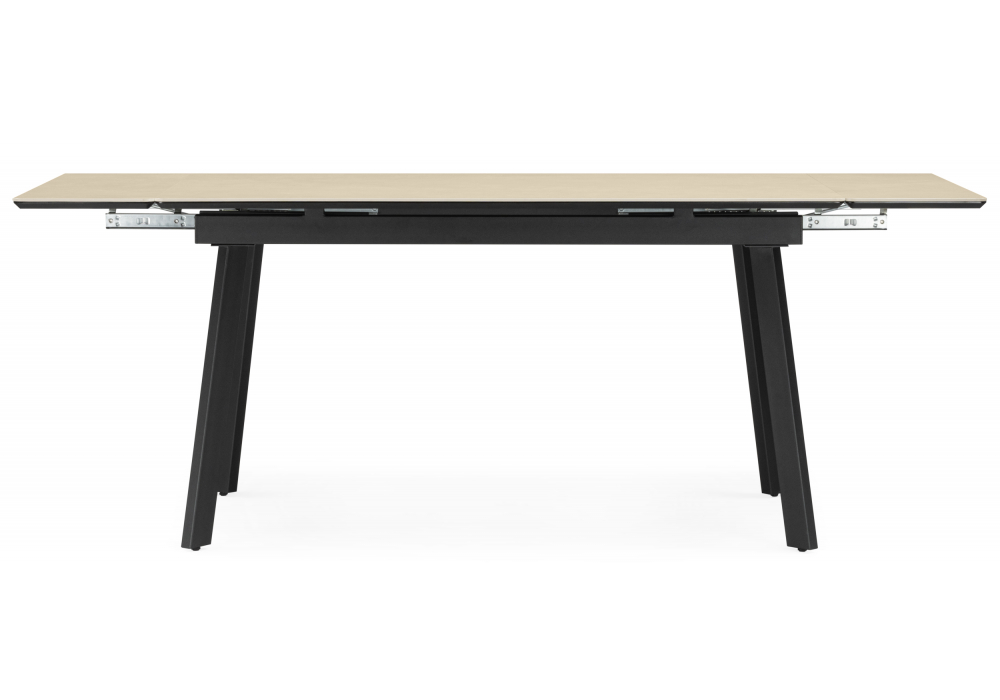 Керамический стол Норман 140(200)х80 okara light yellow / черный